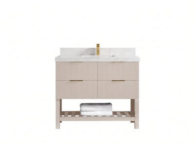 Catalina 42 in W x 22 in D Free Standing Reeded Single Sink Bathroom Vanity