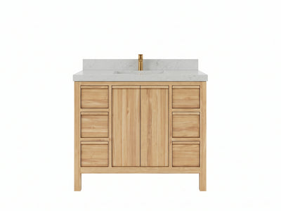 Elizabeth Teak Wood 42 in. W x 22 in. D Single Sink Bathroom Vanity