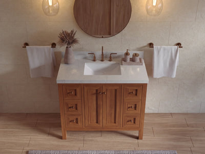 Nashville Teak Wood 42 in. W x 22 in. D Single Sink Bathroom Vanity