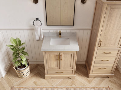 Charlotte White Oak 30 in. W x 22 in. D Single Sink Bathroom Vanity