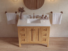 Nashville Teak Wood 42 in. W x 22 in. D Single Sink Bathroom Vanity - photo 18