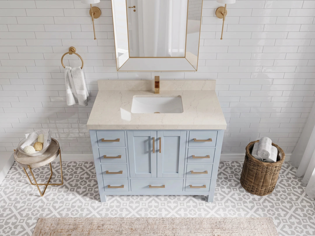 Malibu 42 in. W x 22 in. D Single Sink Bathroom Vanity | 
              
                Blue Heather
                
                  
             - MLB_BLU_WHQZ_42 - photo №18