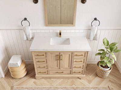 Charlotte White Oak 48 in. W x 22 in. D Single Sink Bathroom Vanity