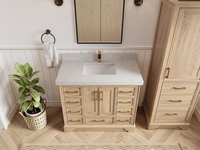 Charlotte White Oak 42 in. W x 22 in. D Single Sink Bathroom Vanity