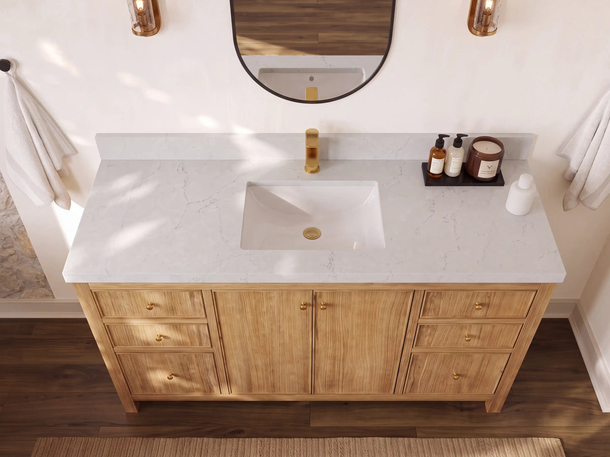 Chicago Teak 60 in. W x 22 in. D Single Sink Bathroom Vanity