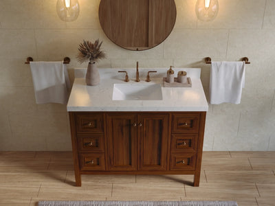 Nashville Teak Wood 48 in. W x 22 in. D Single Sink Bathroom Vanity