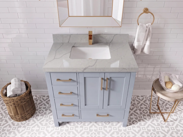Malibu 36 in. W x 22 in. D with Center Sink Bathroom Vanity - photo 16