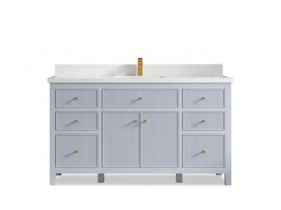 Sonoma 60 in W x 22 in D Free Standing Reeded Single Sink Bathroom Vanity