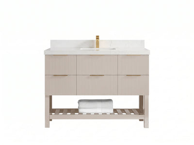 Catalina 48 in W x 22 in D Free Standing Reeded Single Sink Bathroom Vanity