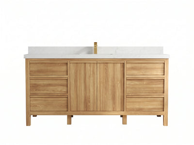 Elizabeth Teak Wood 72 in. W x 22 in. D Single Sink Bathroom Vanity