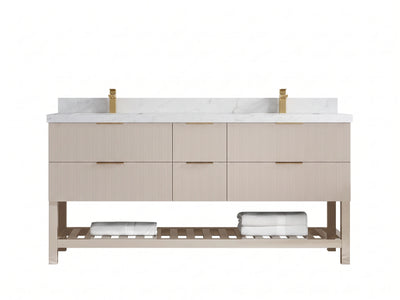 Catalina 72 in W x 22 in D Free Standing Reeded Double Sink Bathroom Vanity