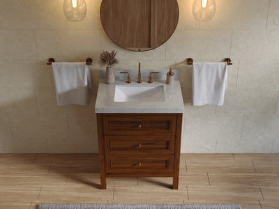 Nashville Teak Wood 30 in. W x 22 in. D Single Sink Bathroom Vanity