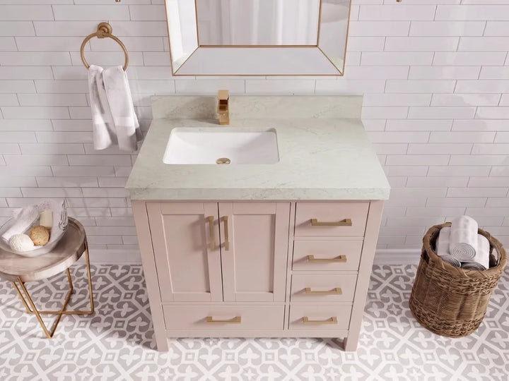 Malibu 36 in. W x 22 in. D Left Offset Sink Bathroom Vanity - photo 20