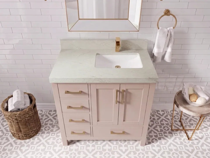 Malibu 36 in. W x 22 in. D Right Offset Sink Bathroom Vanity - photo 20
