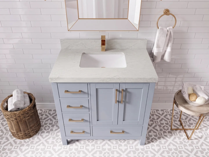 Malibu 36 in. W x 22 in. D with Center Sink Bathroom Vanity - photo 17