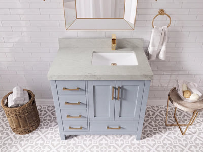 Malibu 36 in. W x 22 in. D Right Offset Sink Bathroom Vanity