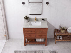 Parker Teak Wood 36 in. W x 22 in. D Center Sink Bathroom Vanity - photo 14