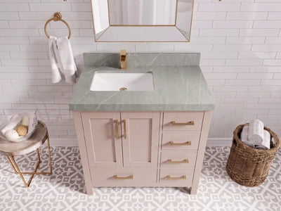 Malibu 36 in. W x 22 in. D Left Offset Sink Bathroom Vanity