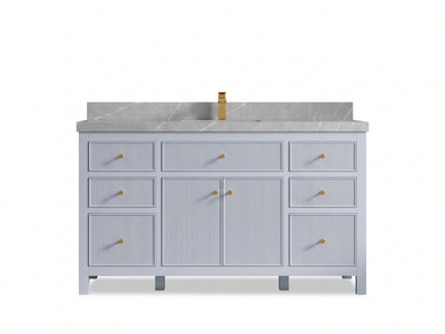 Sonoma 60 in W x 22 in D Free Standing Reeded Single Sink Bathroom Vanity