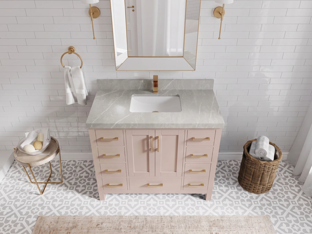 Malibu 42 in. W x 22 in. D Single Sink Bathroom Vanity | 
              
                Pink
                
                  
             - MLB_PNK_WHQZ_42 - photo №21