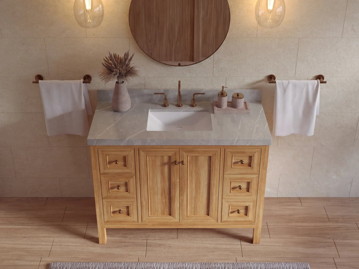 Nashville Teak Wood 48 in. W x 22 in. D Single Sink Bathroom Vanity - photo 19