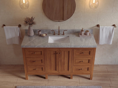 Nashville Teak Wood 60 in. W x 22 in. D Single Sink Bathroom Vanity