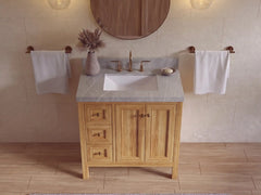 Nashville Teak Wood 36 in. W x 22 in. D Center Sink Bathroom Vanity - photo 13