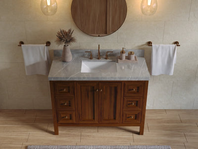 Nashville Teak Wood 48 in. W x 22 in. D Single Sink Bathroom Vanity