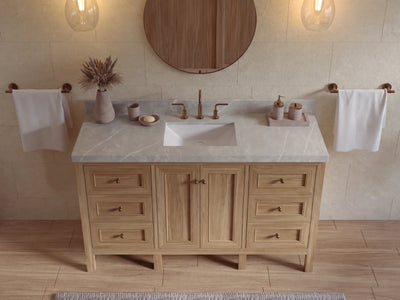 Nashville Teak Wood 60 in. W x 22 in. D Single Sink Bathroom Vanity