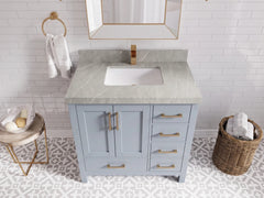 Malibu 36 in. W x 22 in. D Bathroom Vanity Center Sink - photo 17