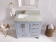 Malibu 36 in. W x 22 in. D Left Offset Sink Bathroom Vanity - photo 21