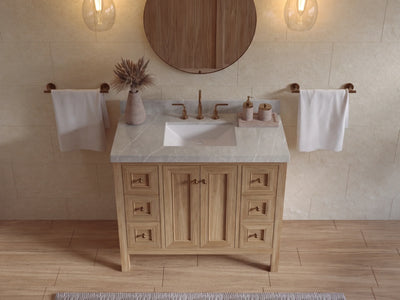 Nashville Teak Wood 42 in. W x 22 in. D Single Sink Bathroom Vanity