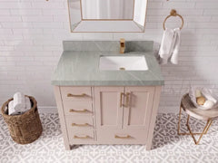 Malibu 36 in. W x 22 in. D Right Offset Sink Bathroom Vanity - photo 21