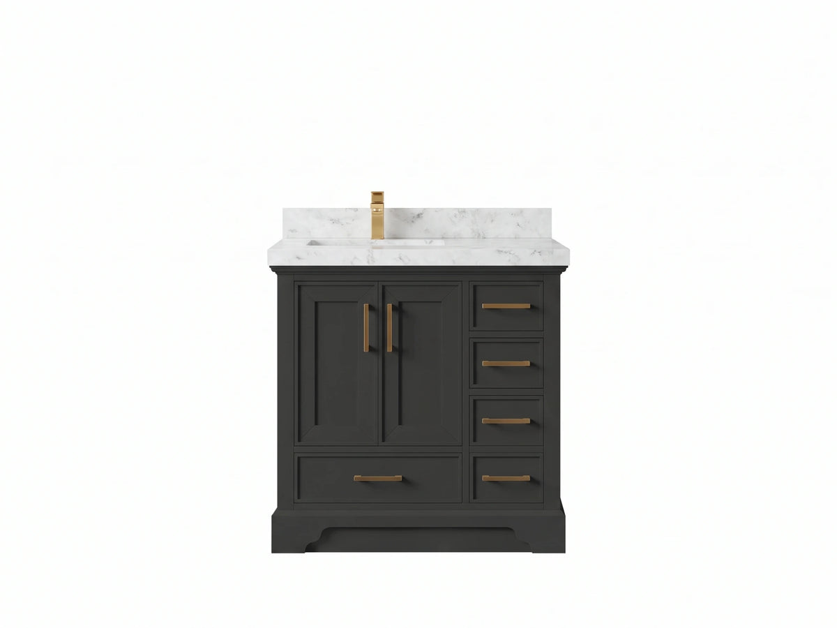 Charlotte 36 in. W x 22 in. D Left Offset Sink Bathroom Vanity