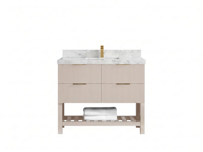 Catalina 42 in W x 22 in D Free Standing Reeded Single Sink Bathroom Vanity