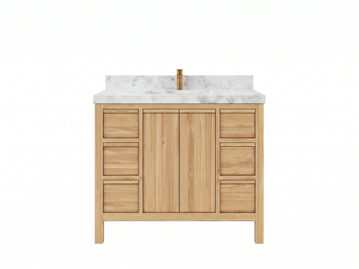 Elizabeth Teak Wood 42 in. W x 22 in. D Single Sink Bathroom Vanity