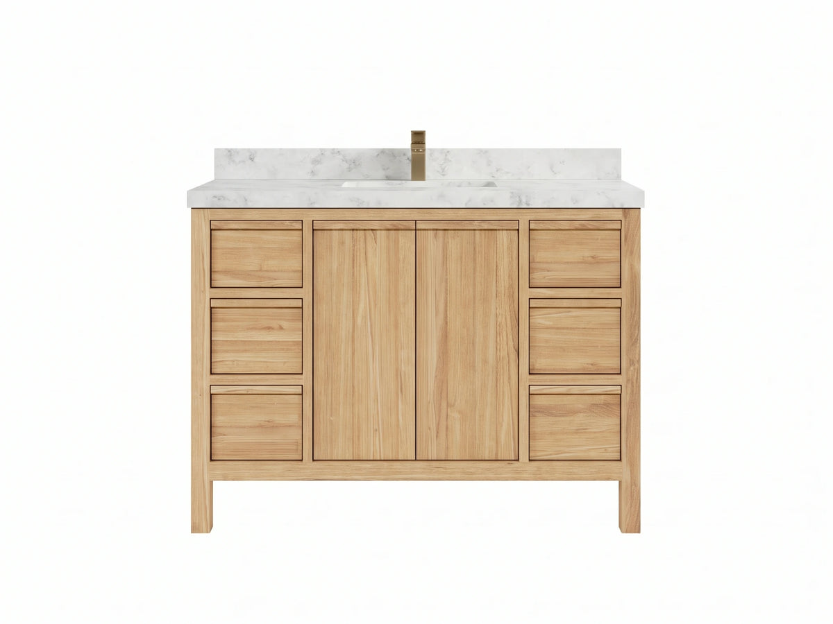 Elizabeth Teak Wood 48 in. W x 22 in. D Single Sink Bathroom Vanity