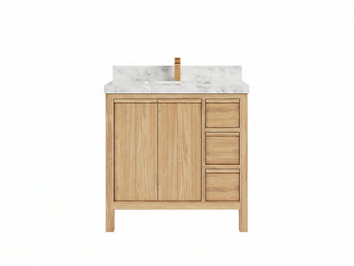 Elizabeth Teak Wood 36 in. W x 22 in. D Center Sink Bathroom Vanity