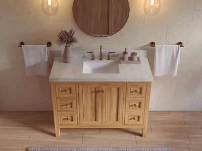 Nashville Teak Wood 48 in. W x 22 in. D Single Sink Bathroom Vanity