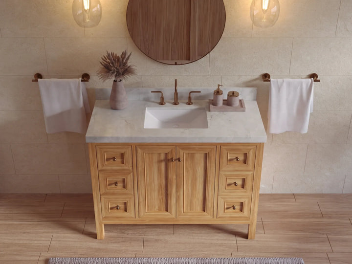 Nashville Teak Wood 48 in. W x 22 in. D Single Sink Bathroom Vanity - photo 20