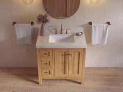 Nashville Teak Wood 36 in. W x 22 in. D Center Sink Bathroom Vanity - photo 14