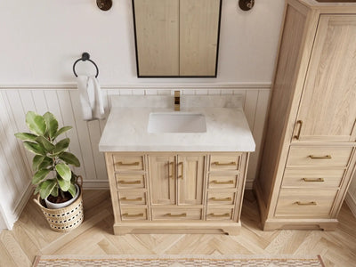 Charlotte White Oak 42 in. W x 22 in. D Single Sink Bathroom Vanity