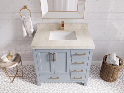 Malibu 36 in. W x 22 in. D Bathroom Vanity Center Sink