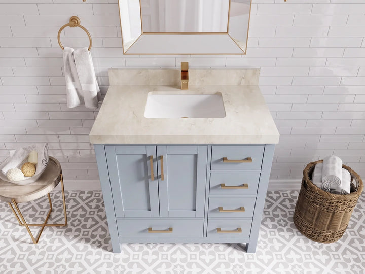 Malibu 36 in. W x 22 in. D Bathroom Vanity Center Sink - photo 18
