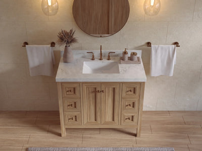 Nashville Teak Wood 42 in. W x 22 in. D Single Sink Bathroom Vanity