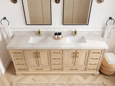 Charlotte White Oak 84 in. W x 22 in. D Double Sink Bathroom Vanity