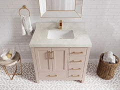 Malibu 36 in. W x 22 in. D Bathroom Vanity Center Sink - photo 30