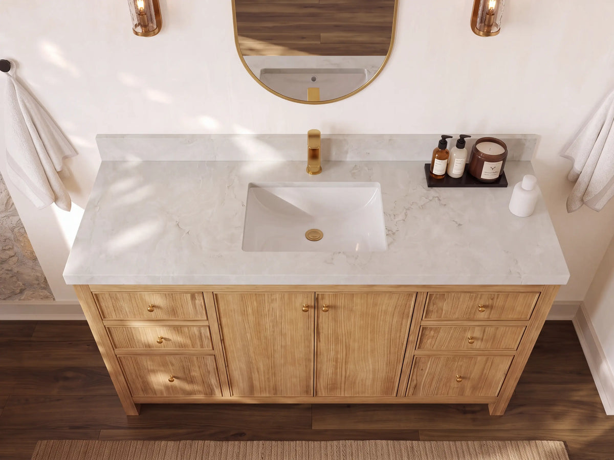 Chicago Teak 60 in. W x 22 in. D Single Sink Bathroom Vanity