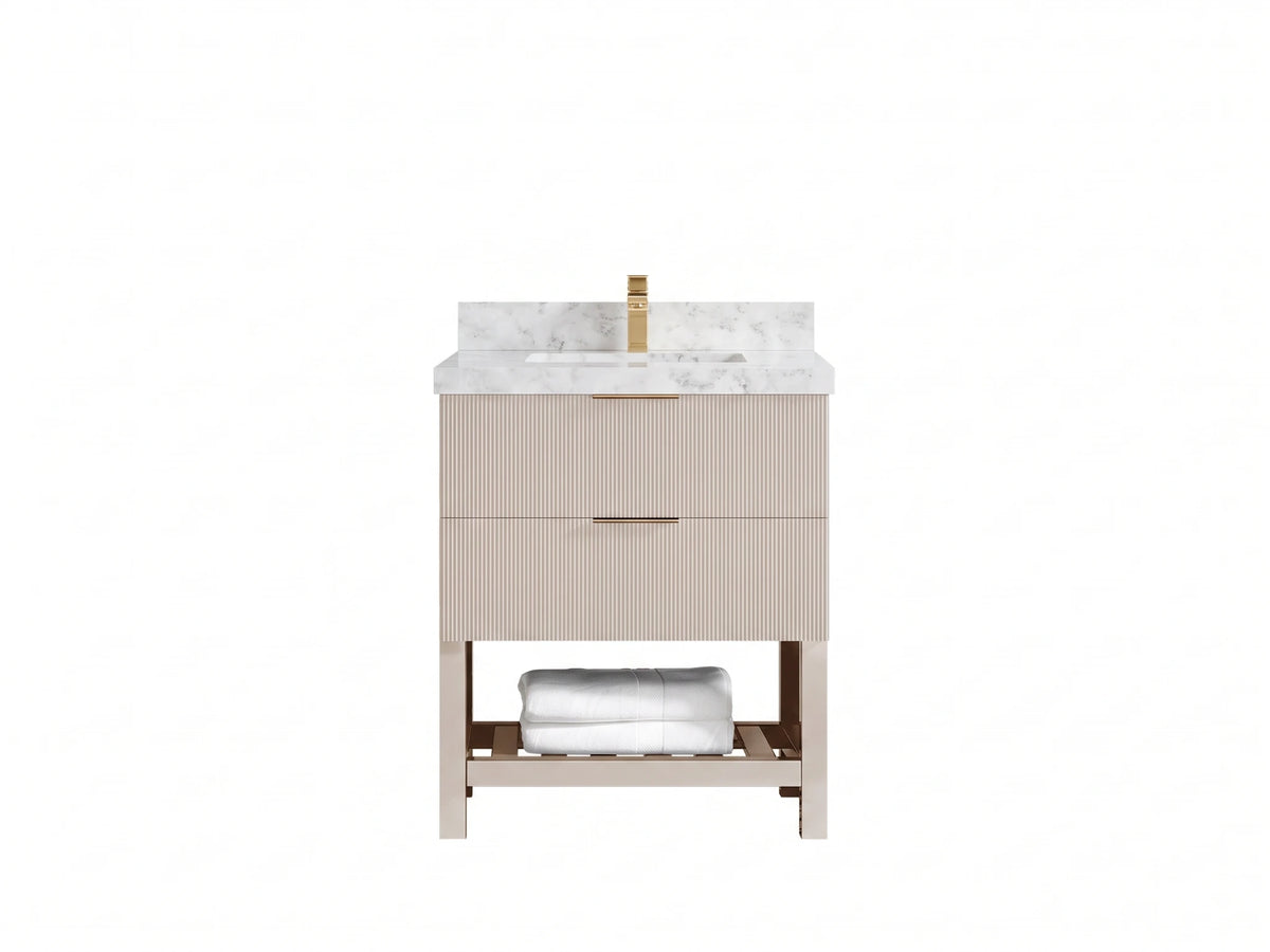 Catalina 30 in W x 22 in D Free Standing Reeded Single Sink Bathroom Vanity