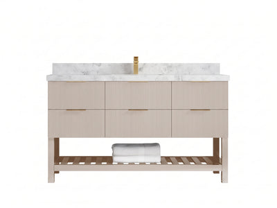 Catalina 60 in W x 22 in D Free Standing Reeded Single Sink Bathroom Vanity